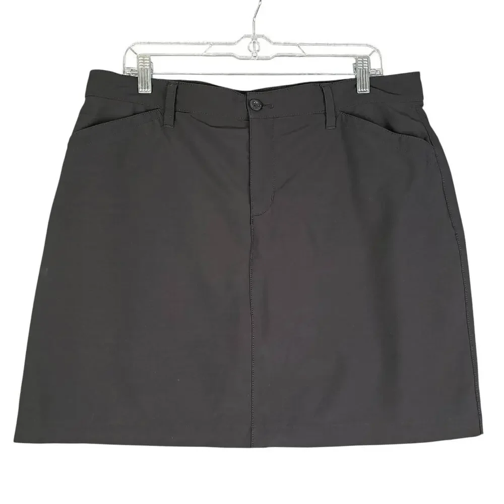 Eddie Bauer Black Skort Mini Skirt Activewear Outdoor Golf Stretch Size 14